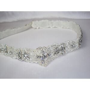 Bridal Belt Sash, Wedding Sash Rhinestone Pearl Beaded Bridal dress belt sash